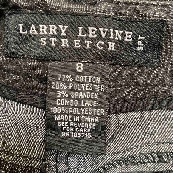 Larry Levine Women's grey with Lace Stripes Trousers Straight Fit size 8 - Picture 3 of 12